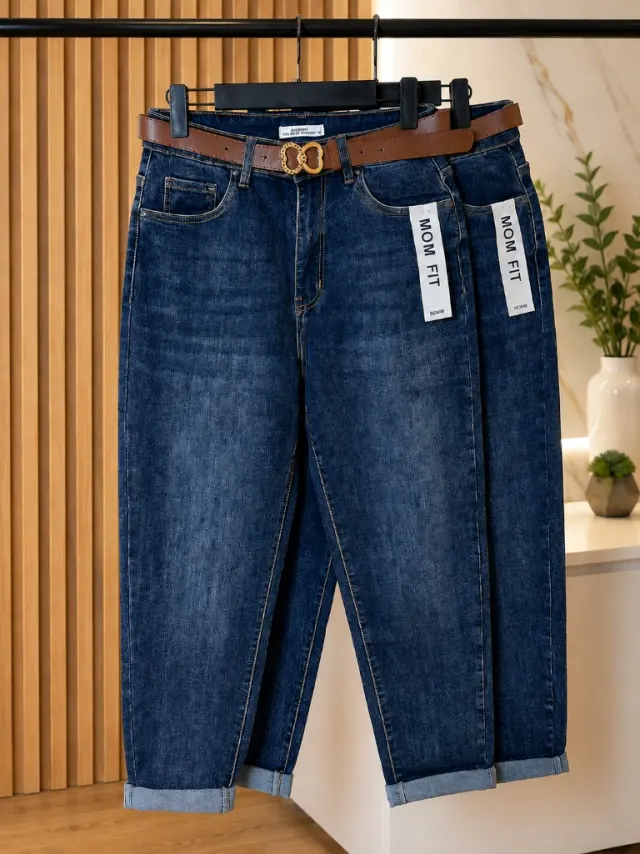 Темно-сині Mom Fit 699-39